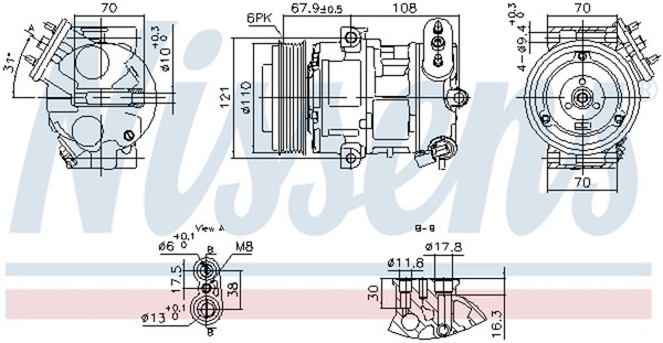 Kompressor Klimaanlage ** First FIT ** Nissens 890663 12V FüR Opel Corsa X15 LPG-image