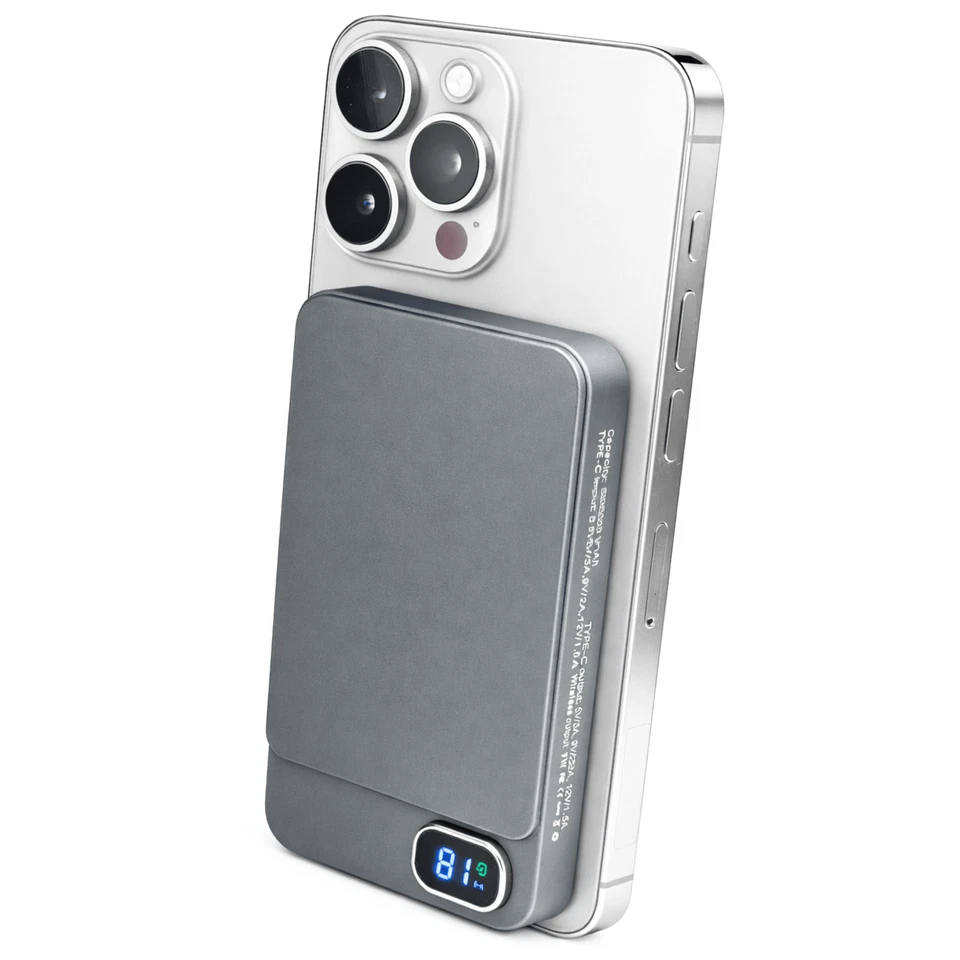 Magnetisch Powerbank Magsafe kompatibel Kabellos Display Powerbank PB Externer - Bild 1 von 1