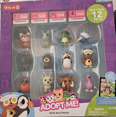 Adopt Me! Pets Multipack 12pc Figurine Set w/ Codes Otter Red Panda Rhino Wyvern