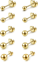 Kugel Ohrstecker 10 StüCke Edelstahl Ohrstecker Set 3-8Mm Studs Perlen Ohrringe