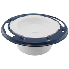 7 In. O.D. Plumbfit PVC Closet Toilet Flange W/Metal Ring  Knockout, Fits ove