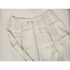 Vintage Ashley Stewart White Accordion Skirt Size 14W Made in USA Flax Blend