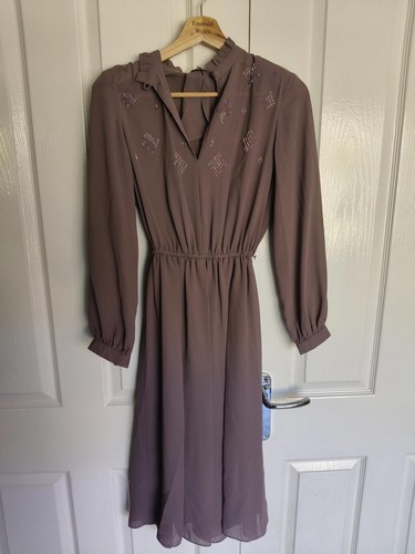 GOLD LABEL BY TRICOVILLE BRAUNES VINTAGE-KLEID – UK-Größe 8