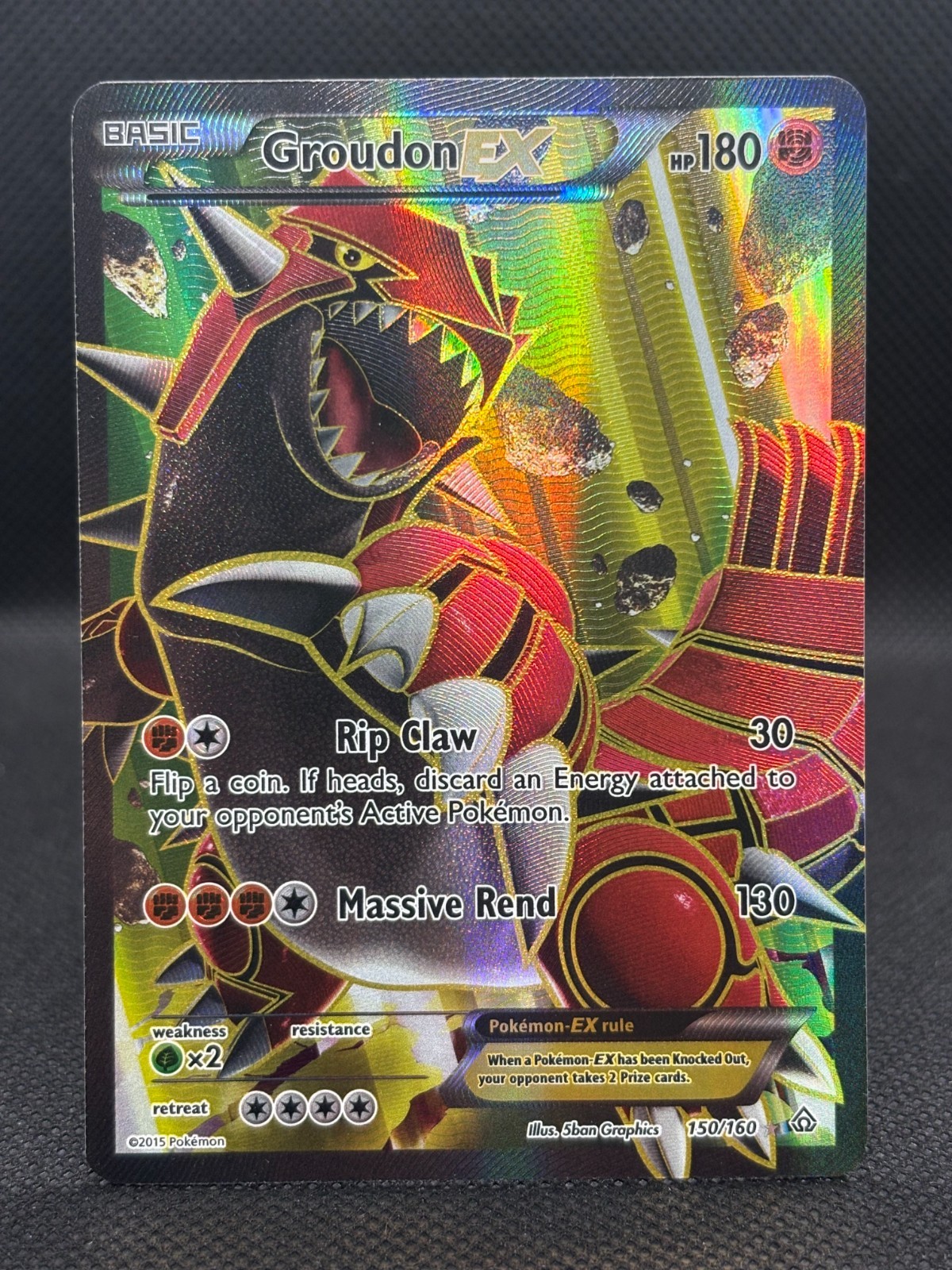2015 Pokemon Primal Clash Groudon-EX 150/160 Full Art Holo