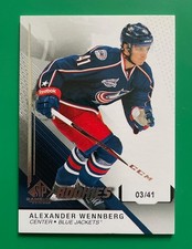 ALEXANDER WENNBERG (COLUMBUS) 2014-15 SP GAME USED TRUE ROOKIE CARD RC #111 /41. rookie card picture