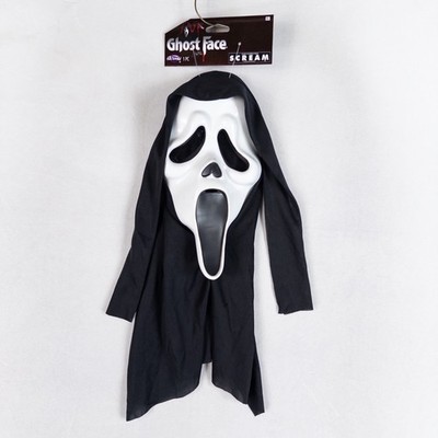 Fun World Ghost Face Mask OS Black White Scream Halloween Horror Costume M19