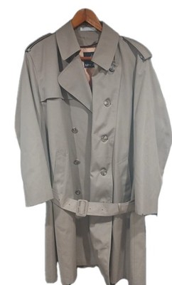 Vintage Harbor Master Mens Double BreastedTrench Coat Beige Sz 40R