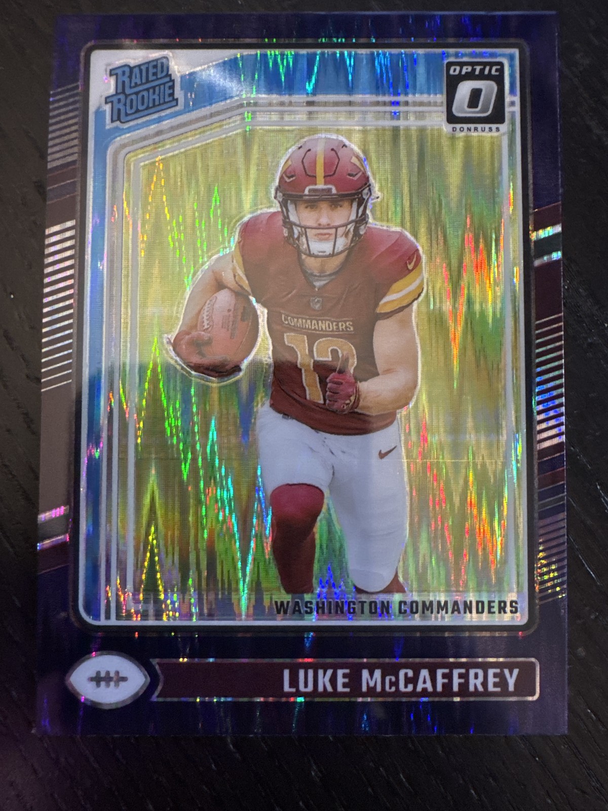 2024 Donruss Optic #268 Luke McCaffrey Purple Shock