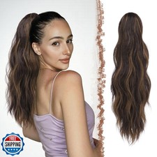 FESHFEN Ponytail Extensions, Long Claw Clip in Ponytail Hairpiece Synthetic P