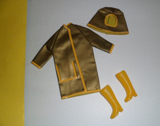 MADDIE MOD VTG OLIVE SLICK CHICK RAINCOAT HAT BOOTS CLOTHES 1970'S CLONE BARBIE