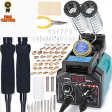 YIHUA 939D-II Pyrography Pen Wood Burning Kit Station 2-in-1 Green