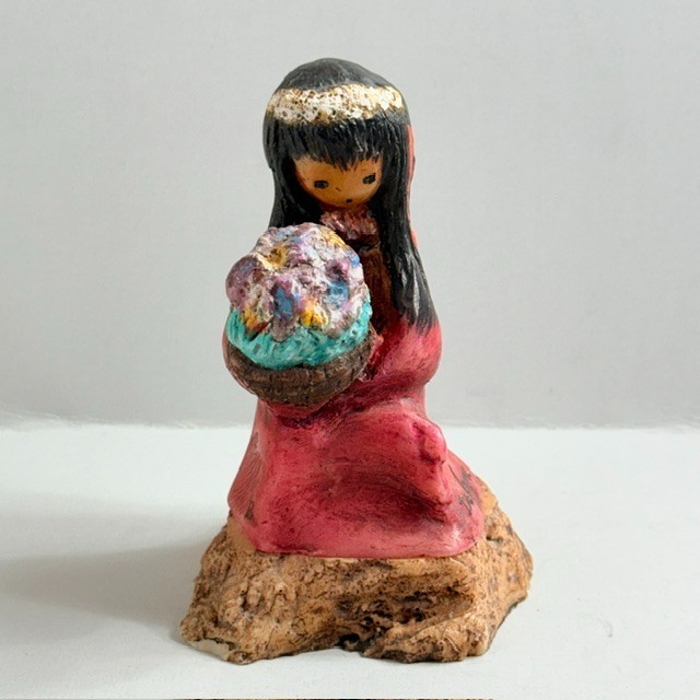 Figura De Colección Degrazia De Grazia Niña Nativa Flor Novia RARA Piedra 147 5M