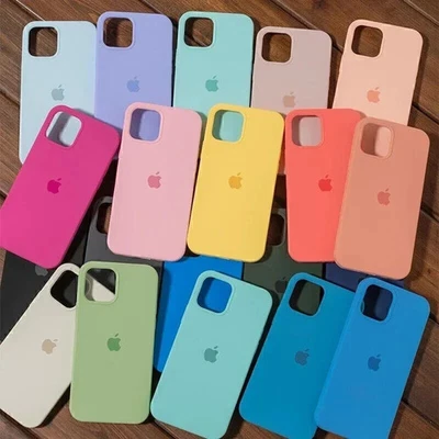 NO-NAME/WEIßE MARKE HandyHülle Für iPhone 17 16 15 14 13 12 Silikon Cover Logo Taschen Schutzhülle