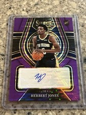 Herbert Jones 2021-22 Panini Select 14/15 Purple Pulsar Auto #RS-HBJ Pelicans