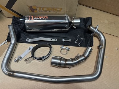 Benelli TNT125 komplette Edelstahl Auspuffanlage & Toro MiniHex Schalldämpfer