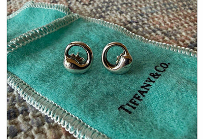 Tiffany & Co. Elsa Peretti Open Heart 925 Sterling Silver Stud Earrings