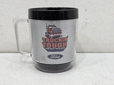 VINTAGE FORD HEAVY TRUCK PARTS TRUCKIN  TOUGH ADVERTISING COFFEE MUG EAGLE 