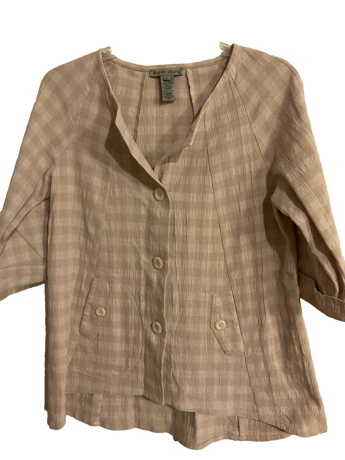 SHARON JONES BEAUTIFUL BABY DOLL LOOK JACKET LARGE BUTTONS S