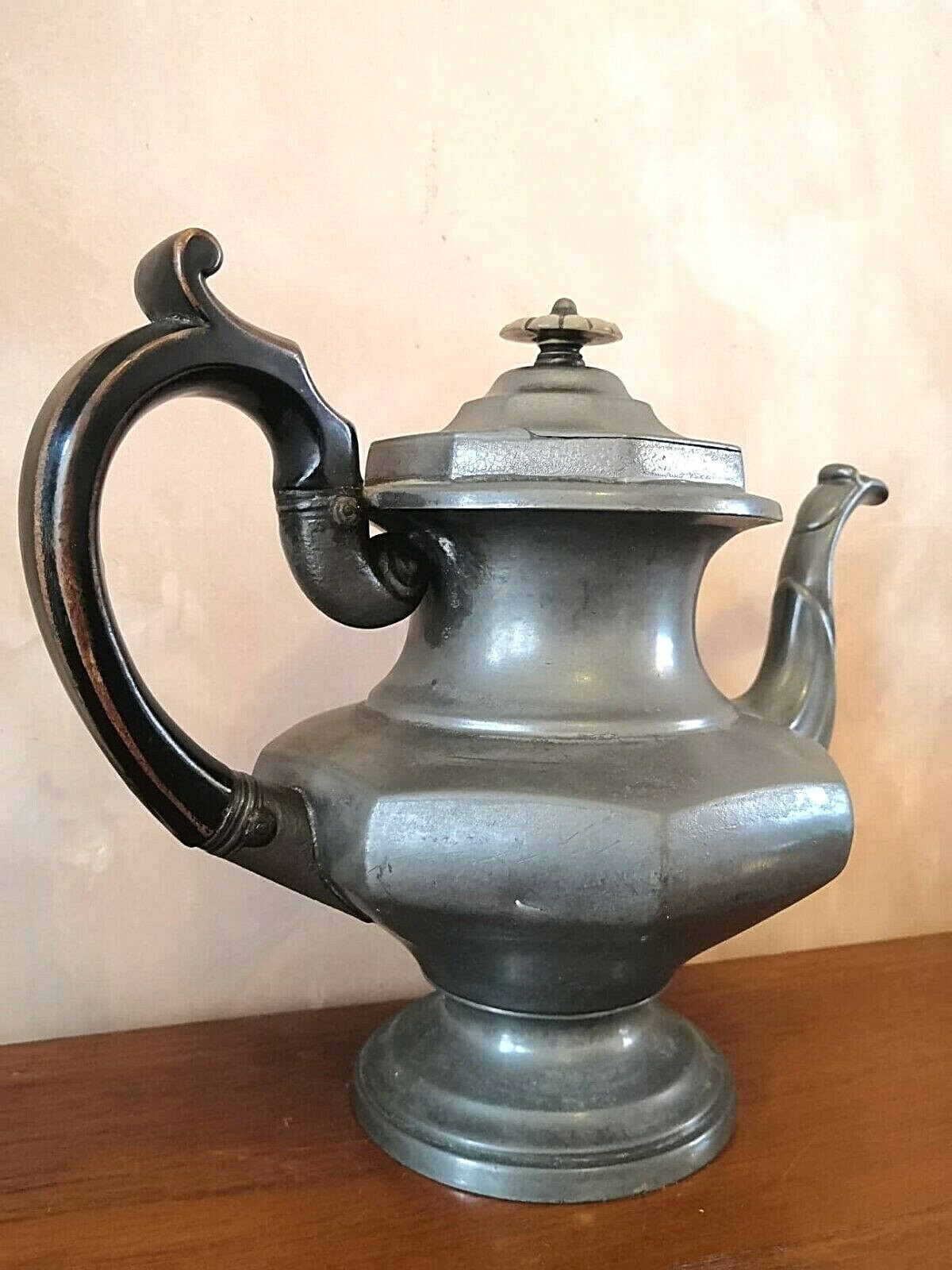 I.Vickers Britannia Metal Teapot Mother of Pearl Finial circa 17691809