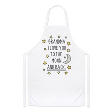 Grandma I Love You To The Moon And Back Chefs Apron - Funny Nan Cooking Baking