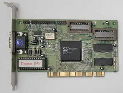 Palit Daytona 64V PCI Graphics Card (S3 Trio64V+, 86C765, 1MB, Retro, 1996)