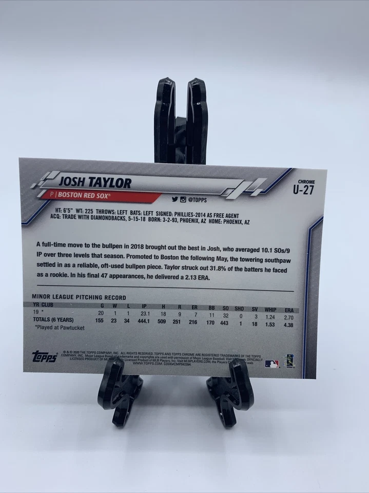 2020 TOPPS Chrome UPDATE SERIES JOSH TAYLOR ROOKIE CARD #U-27 - Image 4 of 4