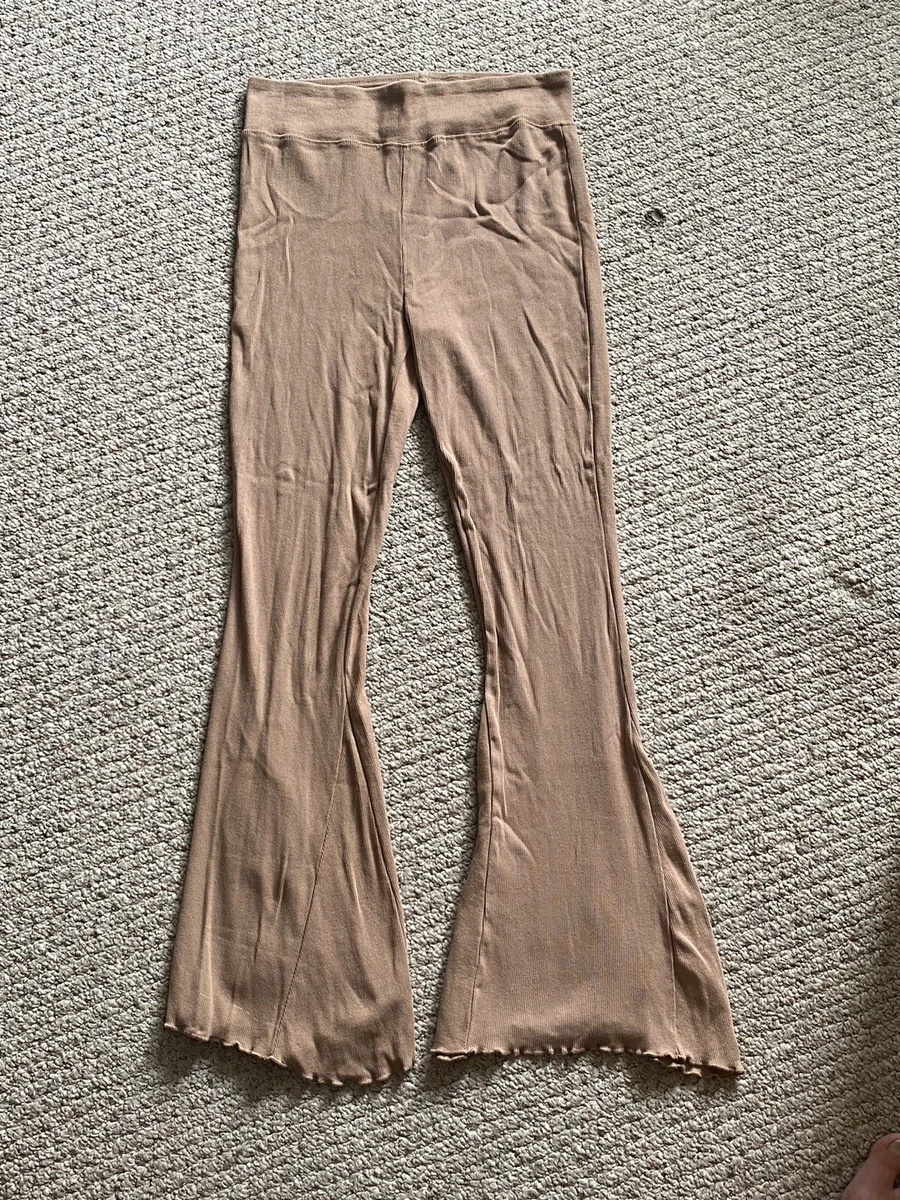 RUE 21 Flared Pants Size Large soft and stretchy Tan Ribbed eBay