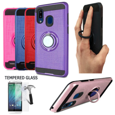 For Samsung Galaxy A20E Case Shock Proof Ring-Stand