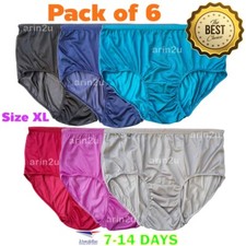 6 Pcs Women Men Silky Nylon Underwear Plus Size XL High Waist Panties Briefs Vin