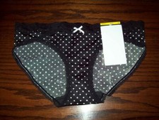 NWT Maidenform Lace Trim Bikini Panties smooth nylon ruched DM0016 C6M DOT L / 7