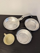 Vintage Aluminum Made in Korea Camping Pan and Small Pot Set
