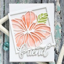 Metal Cutting Dies Hibiscus Flower Frame Scrapbooking Album  Embossing Stencil 