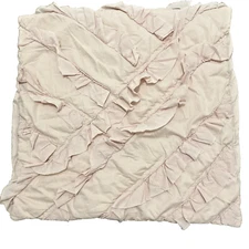 Pottery Barn Kids Emily&  Meritt Parisian Petticoat Euro Pillow  sham Blush Pink
