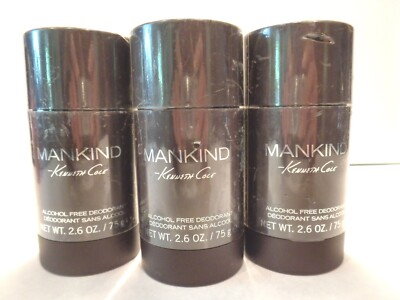 KENNETH COLE SET OF (3) MANKIND ALCOHOL FREE DEODORANT 2.6 oz EACH