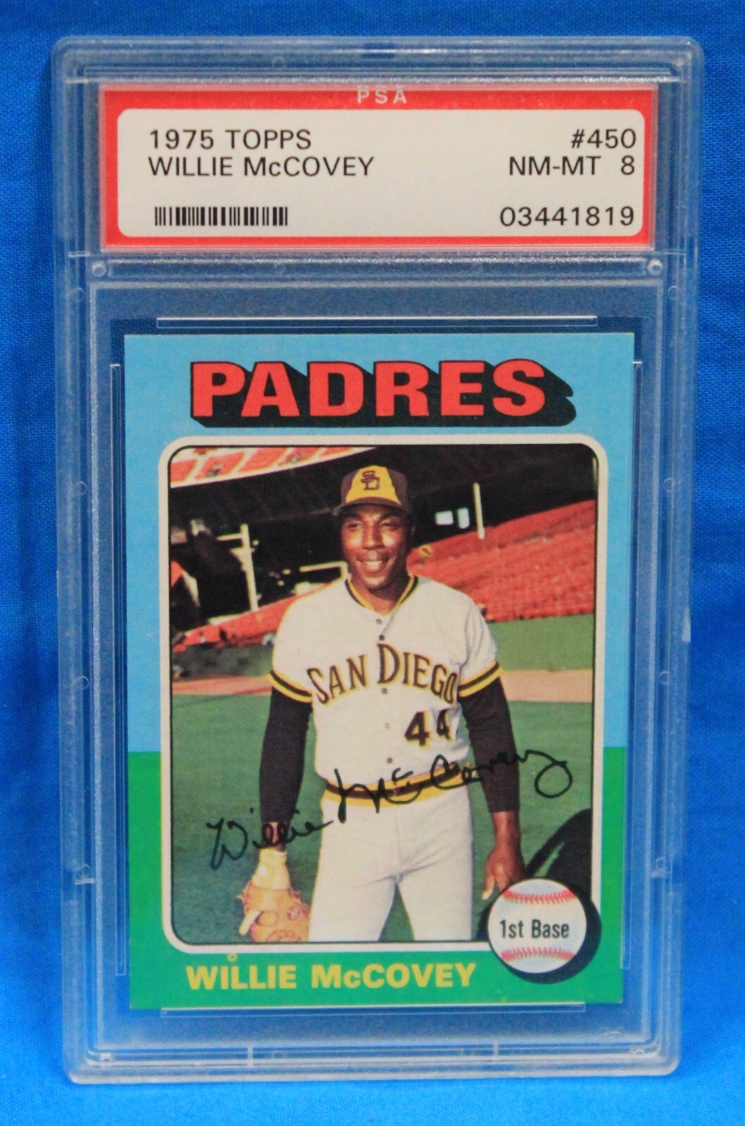 1975 TOPPS # 450 Willie McCovey PSA 8 NM-MT # 03441819  SAN DIEGO PADRES !!!!