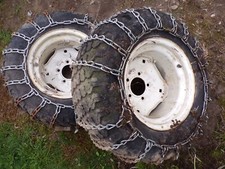 Ih/cub Cadet Large/garden Tractor Wheels Tires, W/chains 23x10.50-12 Used/pair !
