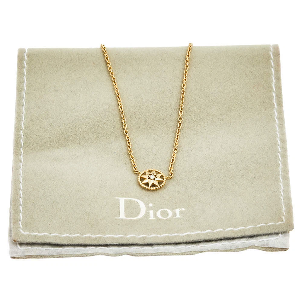 Dior Rose Des Vents Diamond Pink Opal 18K Rose Gold Necklace For Sale at  1stDibs