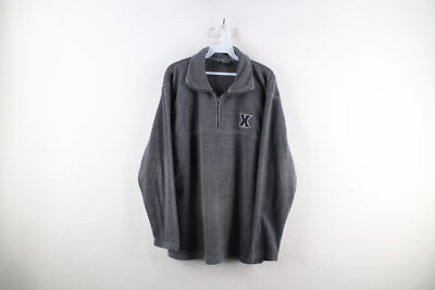 Vintage Mens Medium Faded Xavier University Half Zip Fleece