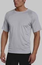 Kanu Surf Men's UPF 50 Short Sleeve Sun Protective Rashguard Swim Shirt - GREY