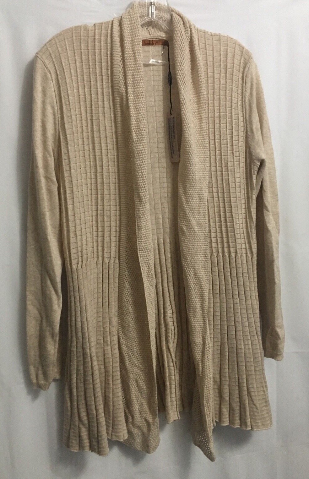 NEW- Belldini Sweater Cardigan Open Front Long Sleeve Stretch Knit XL | eBay