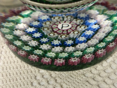 RARE Perthshire Crieff Millefiori Cane Art Glass Paperweight P Center PERFUME - Picture 7 of 7