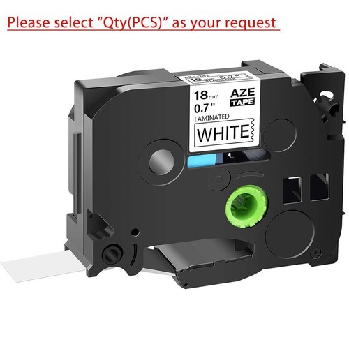 Compatible Label Tape fit Brother P-Touch White 6/9/12/18/24mm PT-1000 PT-H101C - Picture 17 of 25