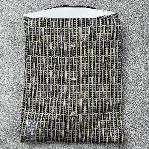 Trader Bay Button-Down Shirt Lg-Slv Men's XL Brown & Black Pattern NEW VTG Sears - Picture 3 of 8