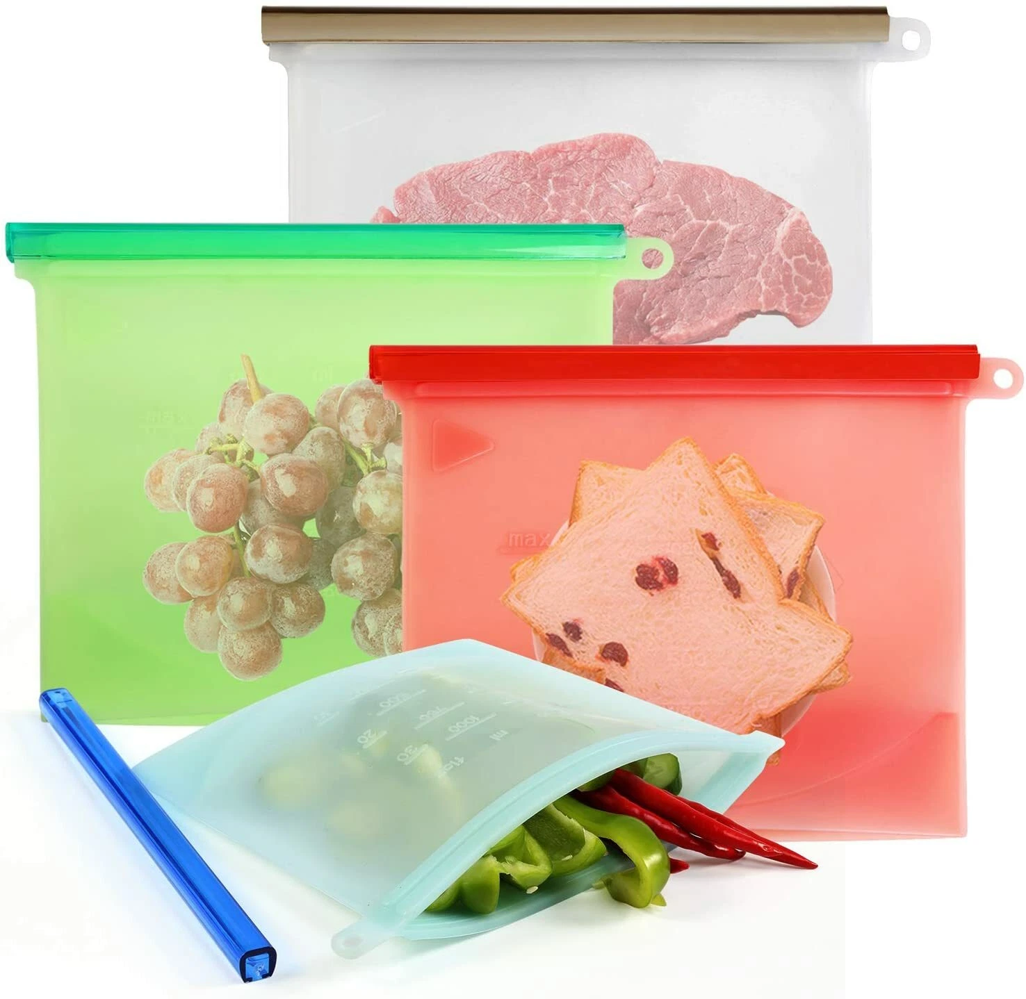 4 Pack of Eco Friendly Food Storage Bags Reusable Silicone Freezer Safe Sandwich
Opens in a new wind