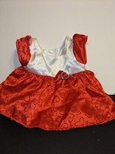 Build-A-Bear Red Hearts White Valentine Dress for Stuffed Animals