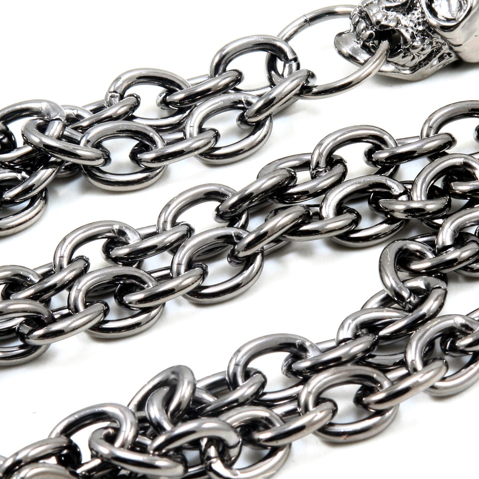 DK Cross Pendant Skull Biker Wallet Chain - 25.5