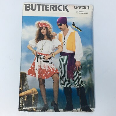 Pirate Costume Unisex B6731 UNCUT Sewing Pattern All Size XS-L / 6-8 Butterick