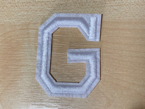 ALPHABET LETTERS EMBROIDERED IRON ON BADGE SEW ON PATCH WHITE A-Z APPLIQUE - Picture 31 of 50