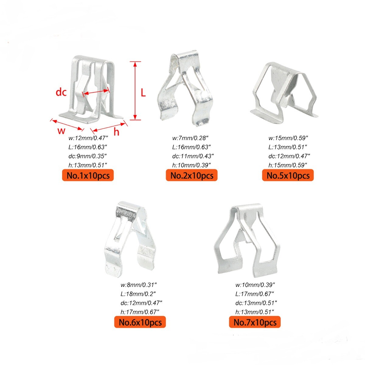 50Pcs Car Dashboard Trim Retainer Clips Metal Rivet Fasteners for Console Dash