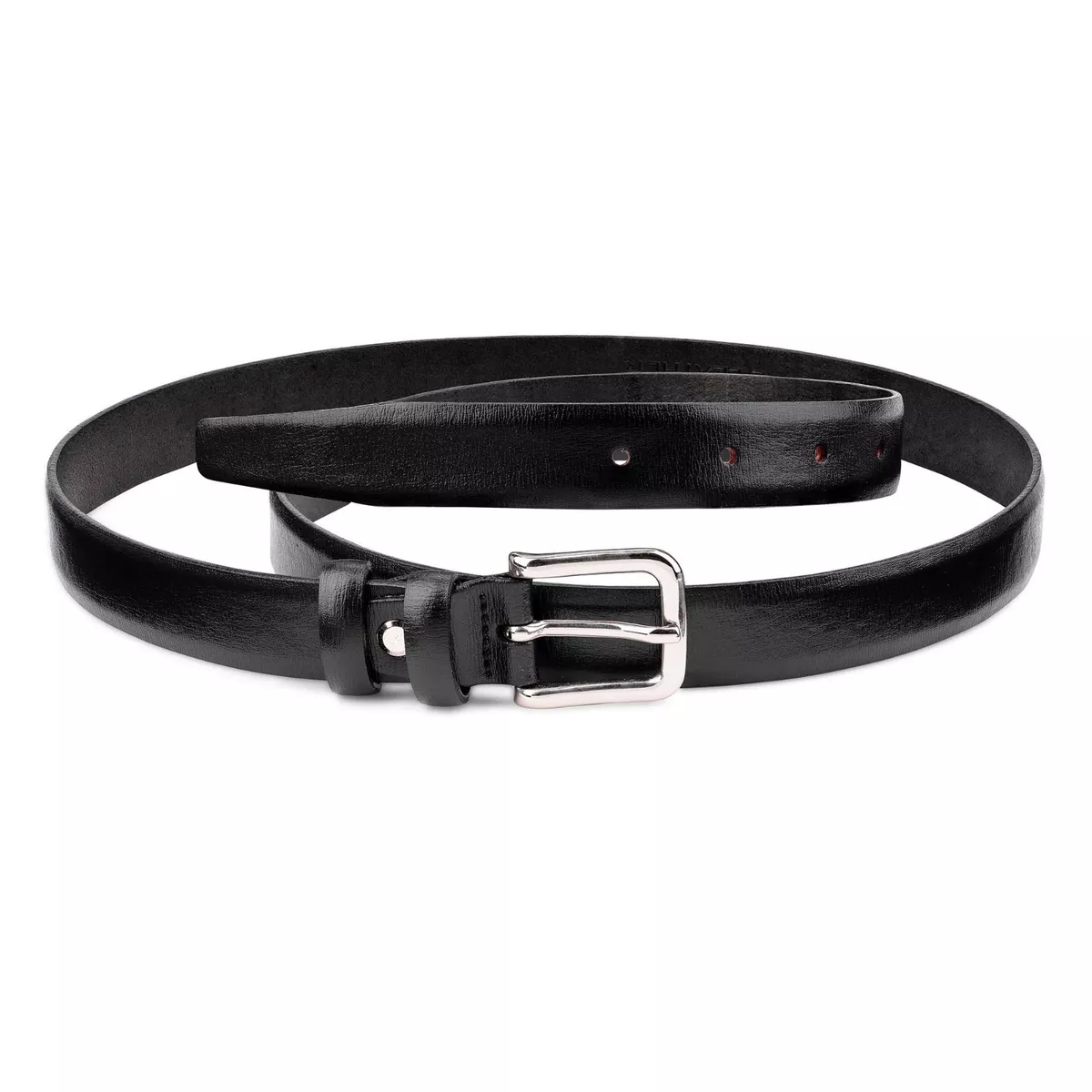 Skinny Belt, Black Leather, Men's Belts